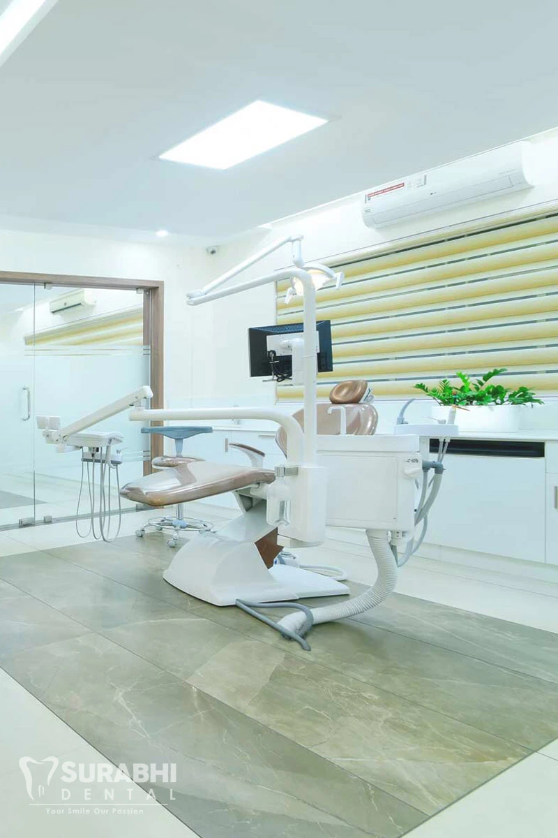 best-dental-clinic-kerala-treatment-room Modern dental treatment room with chair and equipment at Best Dental Clinic in Angamaly, Kerala